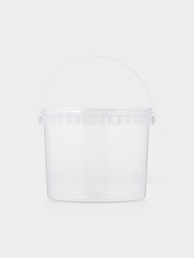 Ведро одноразовое с крышкой, 3 л, d=19 см, пластик пищевой, прозрачное
