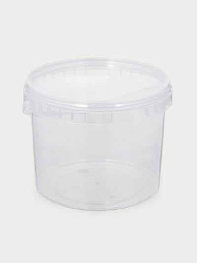 Ведро одноразовое с крышкой, 3 л, d=19 см, пластик пищевой, прозрачное