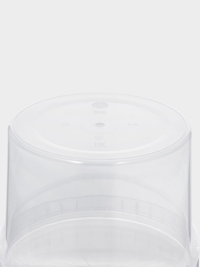 Ведро одноразовое с крышкой, 3 л, d=19 см, пластик пищевой, прозрачное