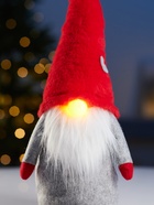 Светодиодная фигура «Гномик в красной шапке» 60 см, текстиль, 1 LED, от батареек LR1130×3, свечение тёплое белое - Фото 2