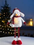 Фигура текстиль «Снеговик» 40-60 см, телескопические ножки, 1 LED, от батареек LR1130×3, свечение тёплое белое - Фото 4