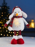 Фигура текстиль «Снеговик» 40-60 см, телескопические ножки, 1 LED, от батареек LR1130×3, свечение тёплое белое - Фото 5