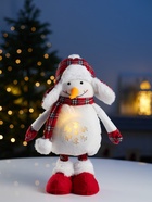 Фигура текстиль «Снеговик» 40-60 см, телескопические ножки, 1 LED, от батареек LR1130×3, свечение тёплое белое - Фото 6