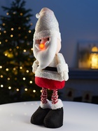 Фигура текстиль «Дед Мороз» 55-84 см, телескопические ножки, 1 LED, от батареек LR1130×3, свечение тёплое белое - фото 61080298