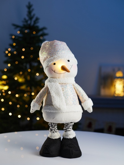 Фигура текстиль «Снеговик» 55-84 см, телескопические ножки, 1 LED, от батареек LR1130×3, свечение тёплое белое