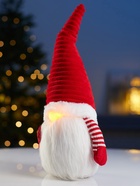 Фигура текстиль «Гном романтик в красном» 40 см, 1 LED, от батареек LR1130×3, свечение тёплое белое - фото 61080304