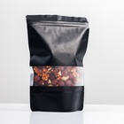 Пакет дой-пак, матовый, черный с окном, 14?20?4 см (комплект 48 шт) - фото 47948871