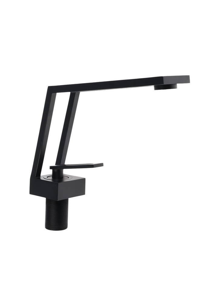 УЦЕНКА Смеситель для раковины ZEIN Z3884, однорычажный, интерьерный, высота 15 см, латунь, черный - Фото 1