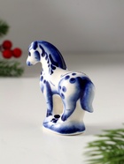 Фигурка фарфор гжель «Лошадь стоящая», 7?7 см (комплект 5 шт) - фото 49021362