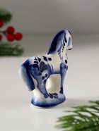 Фигурка фарфор гжель «Лошадь стоящая», 7?7 см (комплект 5 шт) - фото 49021363