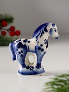 Фигурка фарфор гжель «Лошадь стоящая», 7?7 см (комплект 5 шт) - фото 49021364