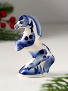 Фигурка фарфор гжель «Конь на дыбах», 8?5 см (комплект 5 шт) - фото 49021366