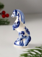 Фигурка фарфор гжель «Конь на дыбах», 8?5 см (комплект 5 шт) - фото 49021367