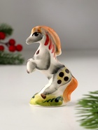 Фигурка фарфор гжель «Конь на дыбах», 8?5 см, цветной (комплект 5 шт) - фото 49021370