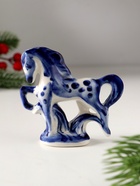 Фигурка фарфор гжель «Конь на подставке», 8?8 см (комплект 2 шт) - фото 49021374