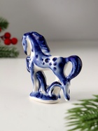 Фигурка фарфор гжель «Конь на подставке», 8?8 см (комплект 2 шт) - фото 49021375