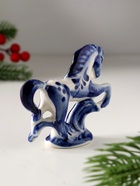 Фигурка фарфор гжель «Конь на подставке», 8?8 см (комплект 2 шт) - фото 49021376