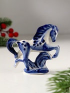 Фигурка фарфор гжель «Конь на подставке», 8?8 см (комплект 2 шт) - фото 58037589