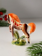 Фигурка фарфор гжель «Конь на подставке», 8?8 см, цветной (комплект 2 шт) - фото 49021379