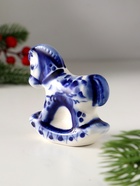 Фигурка фарфор гжель «Конь качалка», 7?7 см (комплект 2 шт) - фото 49021382