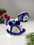 Фигурка фарфор гжель «Конь качалка», 7?7 см (комплект 2 шт) - фото 49021384