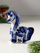 Фигурка фарфор гжель «Конь с гривой», 8?7.5 см (комплект 5 шт) - фото 49021390