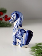 Фигурка фарфор гжель «Конь с гривой», 8?7.5 см (комплект 5 шт) - фото 49021391