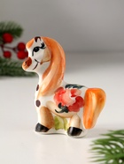 Фигурка фарфор гжель «Конь с гривой», 8?7.5 см, цветной (комплект 2 шт) - фото 49021394