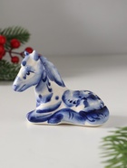 Фигурка фарфор гжель «Лошадь лежащая», 7?9 см (комплект 2 шт) - фото 49021414