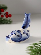 Фигурка фарфор гжель «Лошадь лежащая», 7?9 см (комплект 2 шт) - фото 49021416