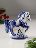 Фигурка фарфор гжель «Лошадь в траве средняя», 9.5?8.5 см (комплект 5 шт) - фото 49021424