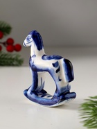 Фигурка фарфор гжель «Лошадка-качалка», 9?7.5 см (комплект 10 шт) - фото 49021426