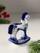 Фигурка фарфор гжель «Лошадка-качалка», 9?7.5 см (комплект 10 шт) - фото 49021427