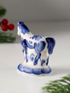 Фигурка фарфор гжель «Лошадь в траве», 7.5?7.5 см (комплект 10 шт) - фото 49021430