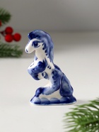 Фигурка фарфор гжель «Лошадь цирковая малая», 8.5?6.5 см (комплект 10 шт) - фото 49021434