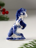 Фигурка фарфор гжель «Лошадь цирковая малая», 8.5?6.5 см (комплект 10 шт) - фото 54804731