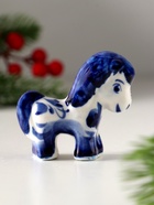 Фигурка фарфор гжель «Жеребенок», 6?6.5 см (комплект 10 шт) - фото 58037595