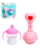 УЦЕНКА Набор аксессуаров для пупса, 2 предмета: бутылочка, погремушка, МИКС - Фото 1
