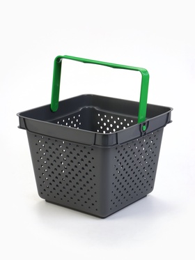 Корзина покупательская пластиковая 10 л, серая