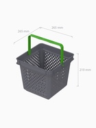 Корзина покупательская пластиковая 10 л, серая - Фото 9