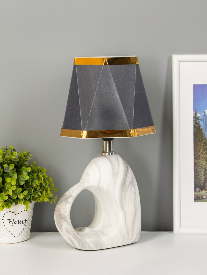 Настольная лампа «Пьет» E14 40 Вт белый-серый 14×14×34 см RISALUX