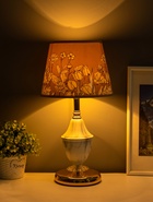 Настольная лампа 16141/1 E27 40 Вт бело-золотой 20×20×44 см RISALUX - фото 5038885