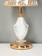 Настольная лампа 16141/1 E27 40 Вт бело-золотой 20×20×44 см RISALUX - фото 5038886