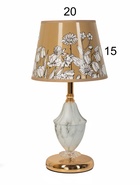 Настольная лампа 16141/1 E27 40 Вт бело-золотой 20×20×44 см RISALUX - фото 5038889