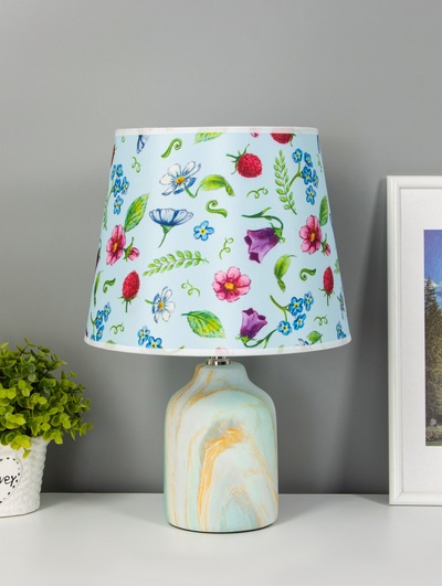 Настольная лампа «Жаклин» 1×40 Вт Е14 бирюзовый 24×24×27 см RISALUX