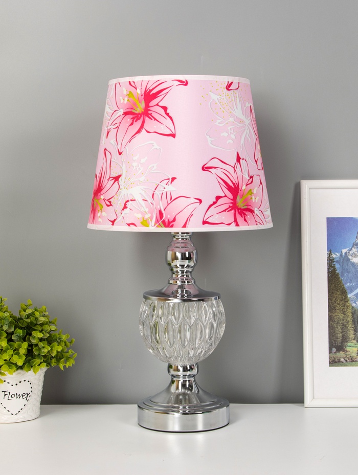 Настольная лампа «Василиса» E27 40 Вт хром 24×24×31.5 см RISALUX