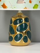 Настольная лампа керамика «Пузырьки» тёмно-зелёная с золотом Е14 40 Вт 24×24×33 см RISALUX 10899812 Настольная лампа керамика «Пузырьки» тёмно-зелёная с золотом Е14 40 Вт 24×24×33 см RISALUX 10899812