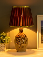 Настольная лампа керамика «Цветы-лиана» бронза, стразы Е14 40 Вт 21×21×38 см RISALUX - фото 50356109