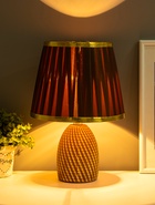 Настольная лампа с абажуром «Рабица коричневый» Е14 21×21×29 см RISALUX - фото 5039106