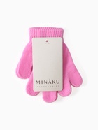Перчатки детские MINAKU, однослойные, 14 см, розовые - Фото 4